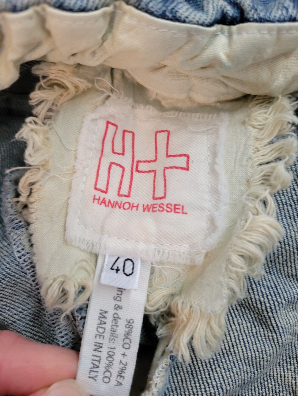 H+ Hannoh Wessel Prunella Blue Jeans Crafted‎ In Italy, Size 40 US Medium - Picture 7 of 7